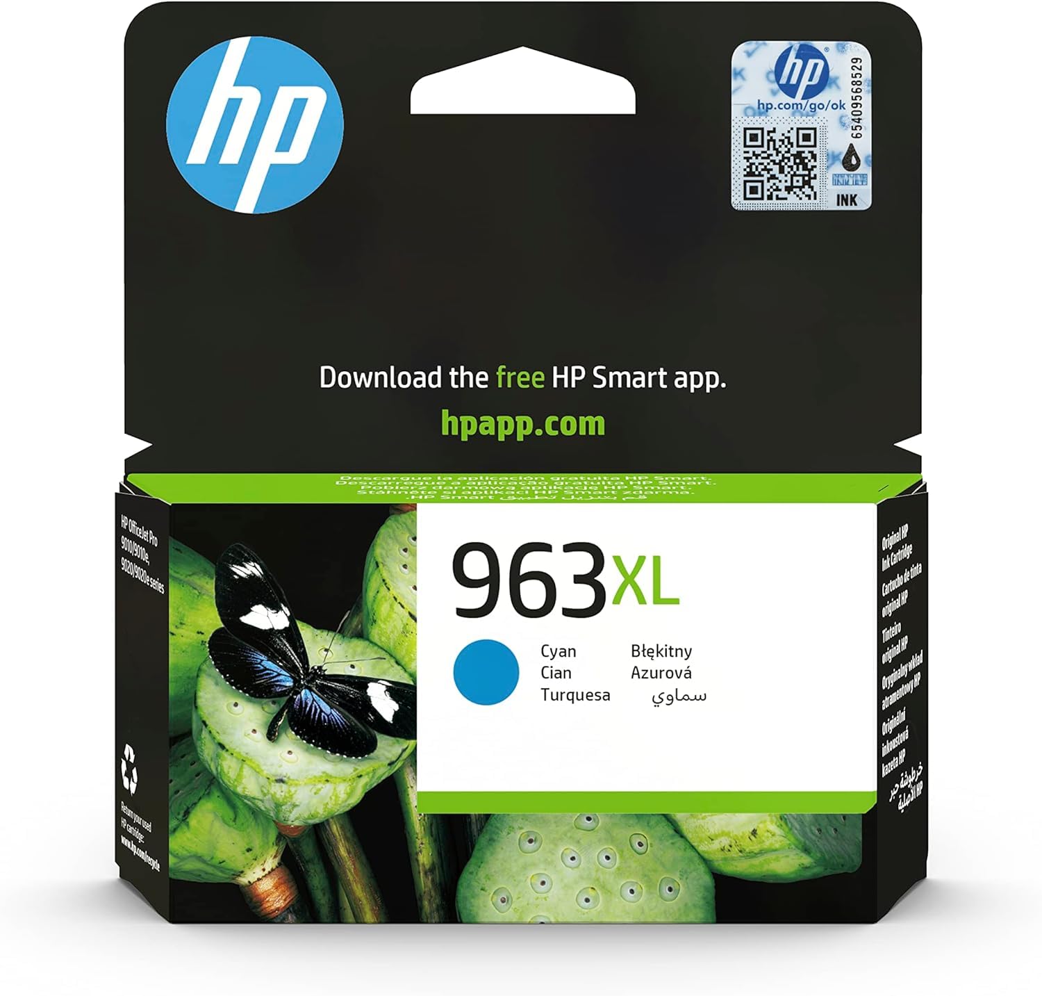 HP 3JA27AE 963XL High Yield Original Ink Cartridge, Cyan, Single Pack