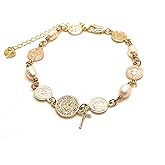 Saint Benedict Bracelet, Saint Benedict Bracelet for Women,San Benito Bracelet, Catholic Gifts, Catholic Jewelry, Gold Bracelets for Women, St Benedict Bracelet, Religious Bracelet,St Benedict Medal