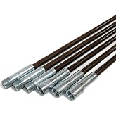 Midwest Hearth Fiberglass Chimney Sweep Rod Kit, 18-Foot, 1/4-NPSM, Brown | Compatible with Midwest Hearth &amp; Other 1/4-NPSM Brushes, Stiff Non-Wobbly Construction, 6x 3-Ft Rods, Manual Sweeping Only