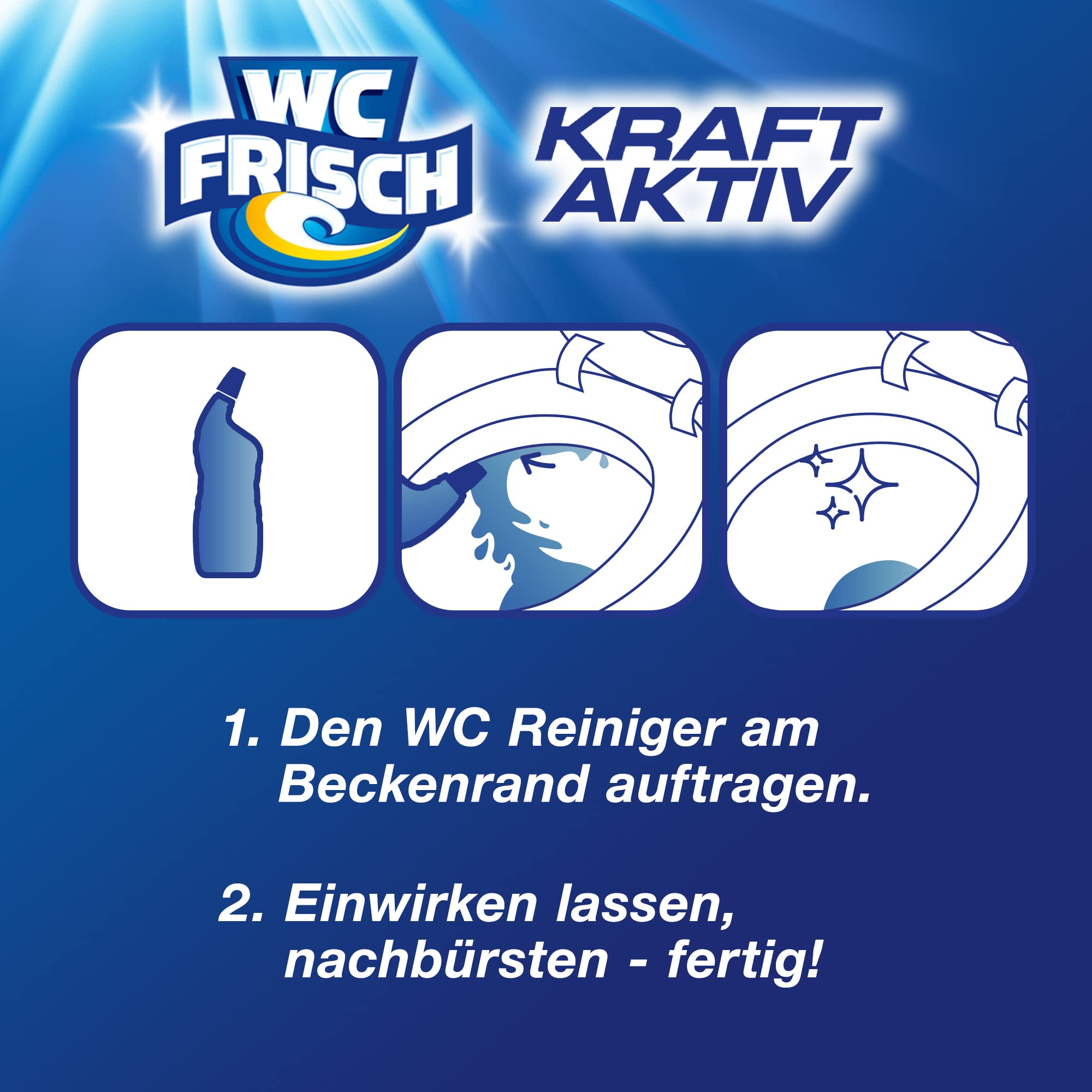 WC Frisch WC-Reiniger Gel Ozeanfrische (750 ml), WC-Reiniger mit Lufterfrischer-Effekt, Toilettenreiniger sorgt für hygienische Frische, mit 4-fach Aktivstoff-Kombination (Packung mit 2) 7