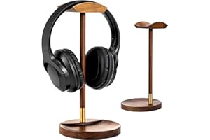 Headphone Stand for Desk, Solid Wood Gaming Headset Stand, Universal Wooden Headphone Stand Hanger, Wooden Headphone Holder w