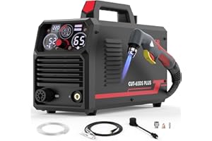 YESWELDER CUT-65DS PLUS Plasma Cutter, 65Amp 110V/220V Non-High Frequency Non-Touch Pilot Arc 4-In-1 Plate Cutting/Grid Cutting/Gouging/Marking Multifunctional Plasma Cutting Machine