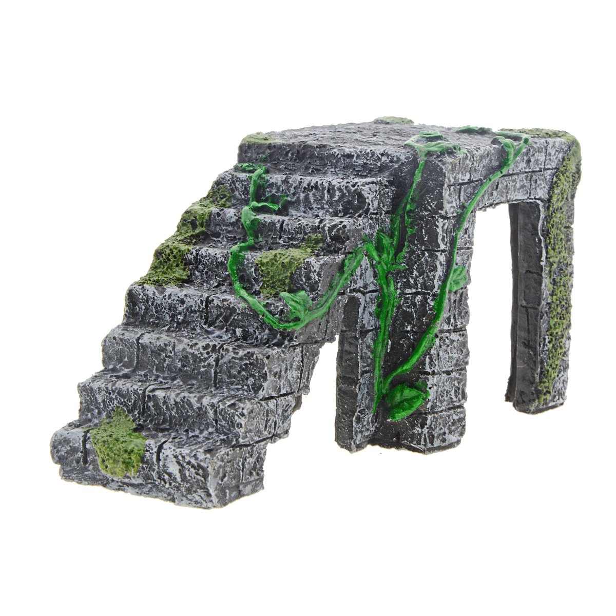 Dark Grey Green Turtle Platform Resin Turtle Climbing Stones with Steps Decoration