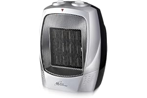 Portable Ceramic Space Heater, 1500W, with Adjustable Thermostat and Fan Only Mode - Safety Protection (Tip-Over & Overheat) 