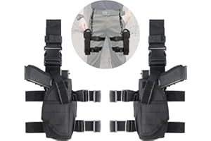 Drop Leg Holster, Airsoft Pistol Holster for Right & Left Handed, with Magazine Pouch Adjustable Gun Holster for Large Medium