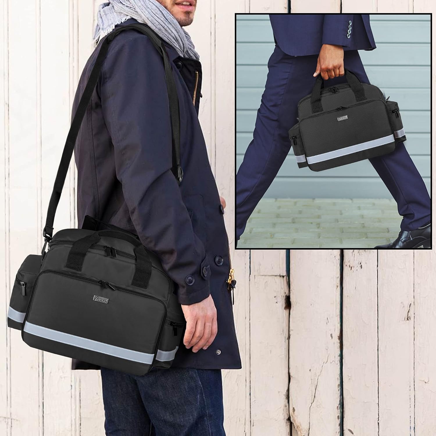 Trunab Medical Supplies Bag, Nurse Bag with Handle and Shoulder Strap for Home Health Care, Hospice Visit, Travel, or Emergency Event, Black, Bag Only: Health & Personal Care