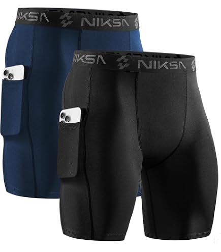 Amazon.com: Niksa 1/2/3Pack Mens Compression Shorts with Pocket