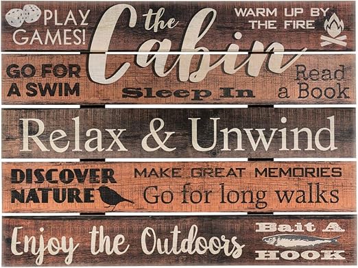 Amazon Com Black Forest Decor Cabin Rules Pallet Wood Sign Home
