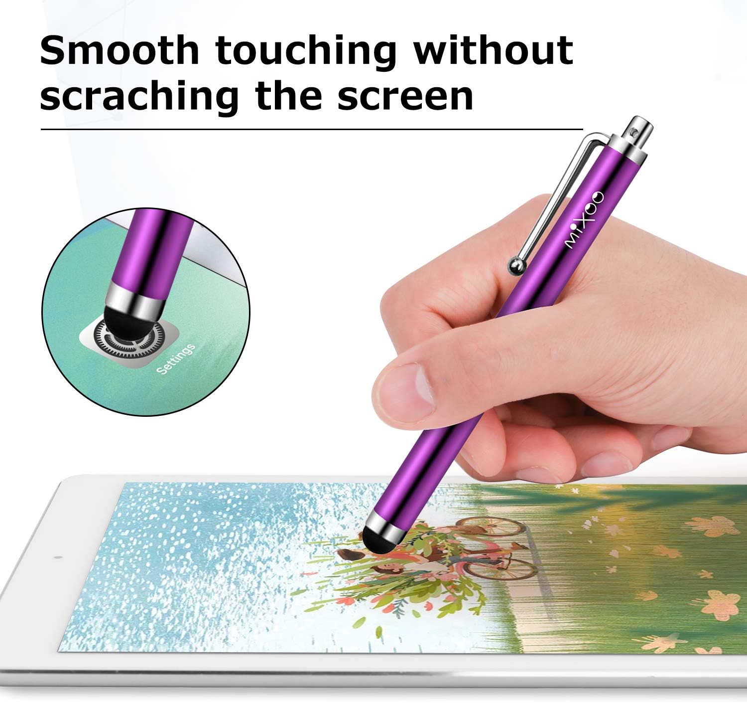 Mixoo 10 Pack Universal Capacitive Touch Screen Pens for Tablets Compatible with iPad, iPhone, Samsung Galaxy, Kindle and Other Devices - Image 3
