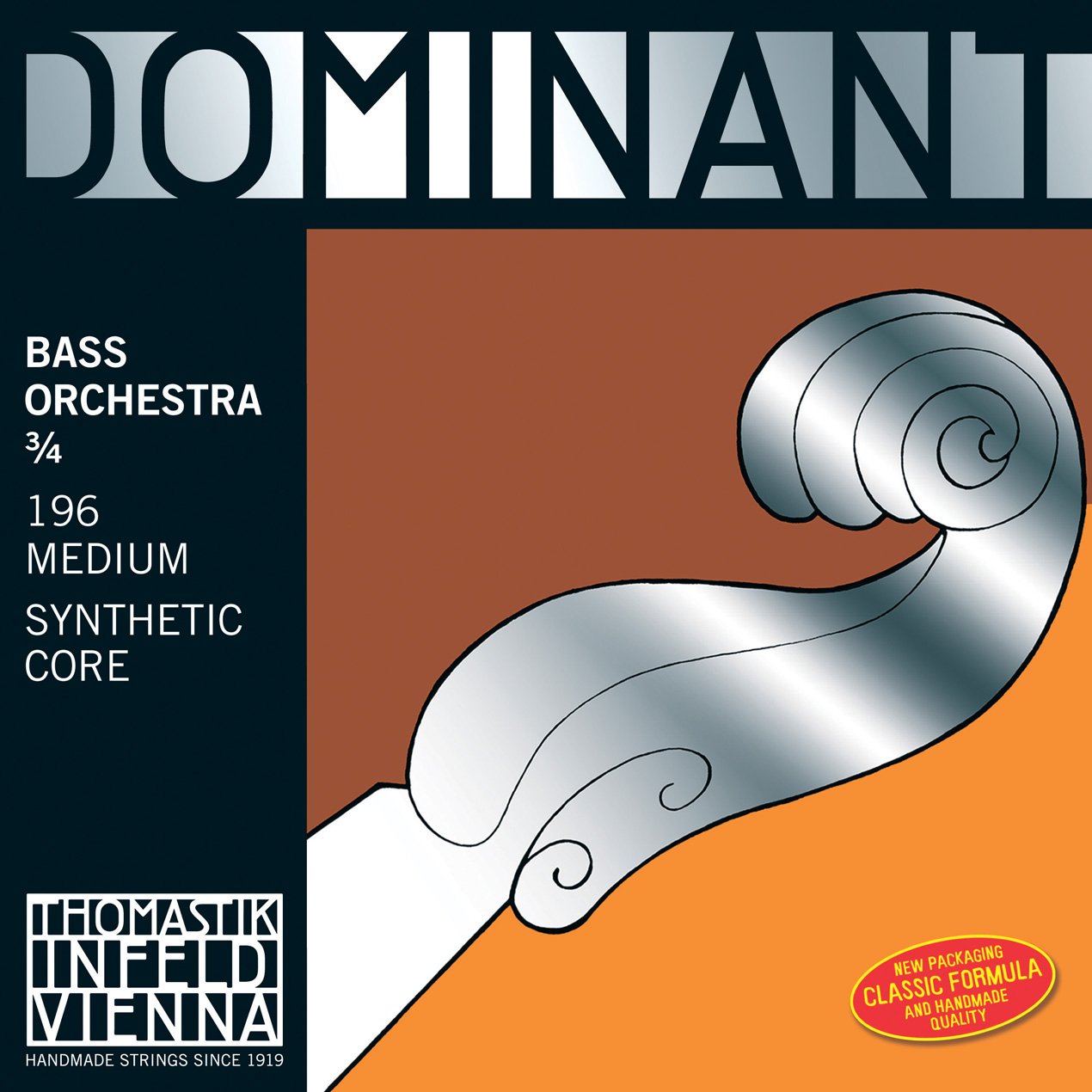 Thomastik Strings for Double Bass Dominant Nylon Core Solo Tuning Set 3/4 for Scale 1040-1060 mm / 41-41.7"