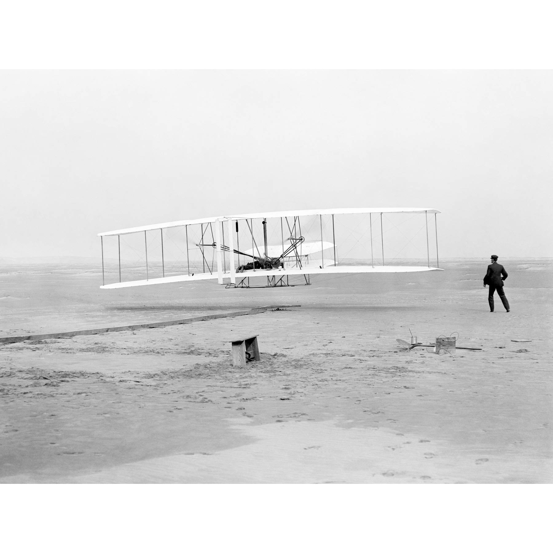 Daniels First Flight Wright Brothers 1903 Photo Premium Wall Art Canvas Print 18X24 Inch