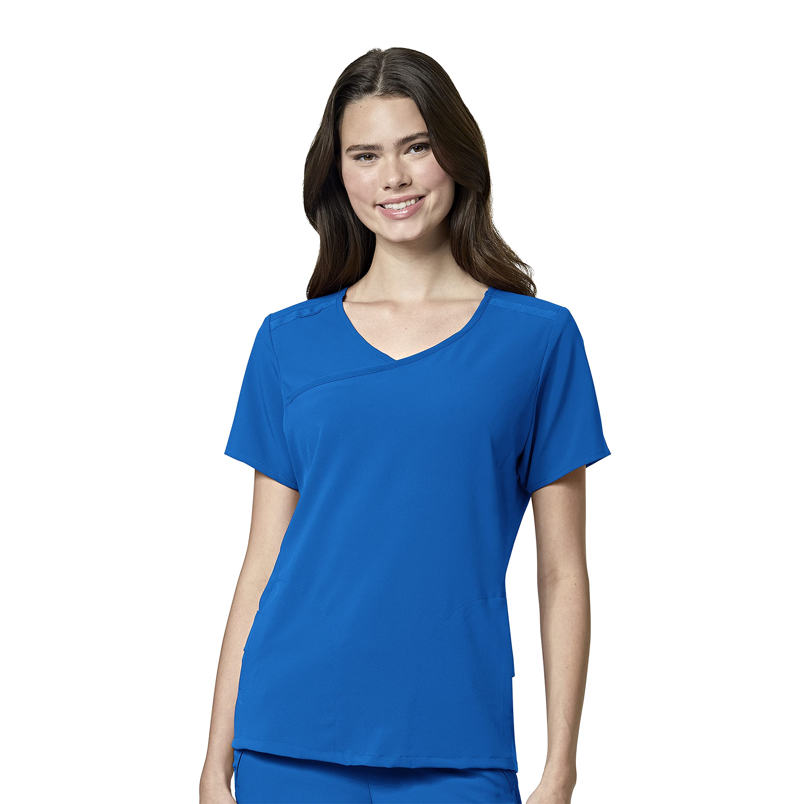 WonderWink Womens Renew Women’s Mock Wrap Top Medical Scrubs, Royal, Small US