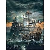 1000 Pieces Jigsaw Puzzles for Adults Teens Pirates Sailboats Fun Game Props Educational Toys Decompressing Intellectual Puzz