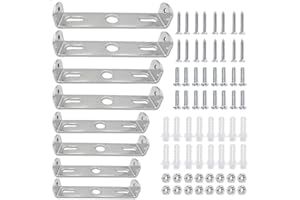Miinsiinoore 8 Pcs Light Fixture Mounting Bracket Kits, 4 Size Lighting Fixture Mounting Bracket with Screw, Lamp Replacement