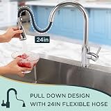FORIOUS Kitchen Sink Taps Mixer with Pull Out Spray Chrome UKKF23CH view 2