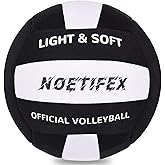 Noetifex Soft Volleyball-Super Soft Fabric Light Volleyball for Indoor Practice Safe and Quiet Kids Youth Beginners House Yard Training Practice Games(Deflated)