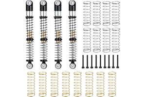 JHR MOHERO Adjustable RC Shocks Absorber Damper 53mm Aluminum 4Pcs for 1/24 Axial SCX24 RC Crawler Car Upgrade Parts (Black)