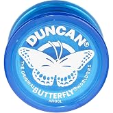 Duncan Toys Butterfly Yo-Yo, Beginner String Trick Yo-Yo, Blue | Wide Shape for String Tricks, Steel Axle, Durable Plastic Body, Starburst Response, 48.8g
