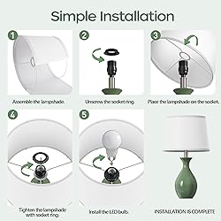 PARTPHONER Table Lamp Set of 2, Modern Ceramic
