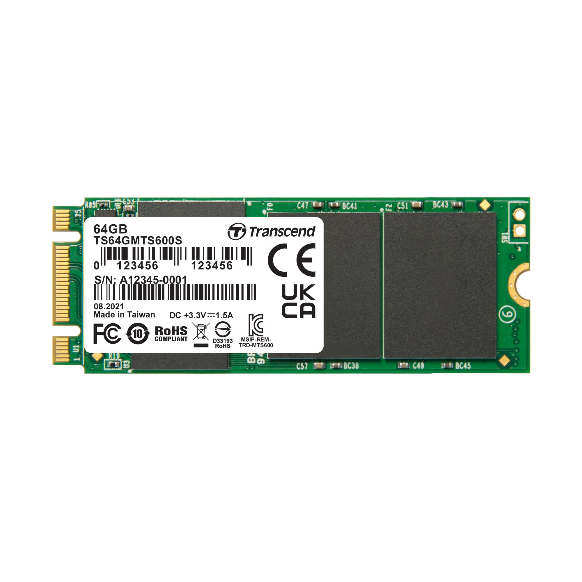 Transcend 64 GB M.2 SATA III SSD Type 2260 MLC