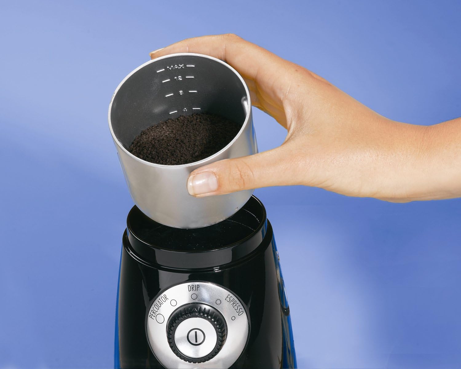 Amazon Com Hamilton Beach Custom Grind Hands Free Coffee Grinder Black Discontinued Kitchen Dining