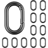DEVPSISR 12Pack 1 Inch Small Carabiner Spring Hooks Metal Oval Clip for Purse Keychain Replacement,Climbing Hiking, Wallet,Car Key Rings