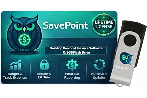 SavePoint Personal Finance Software - Budgeting, FIRE Planning, Monte Carlo Simulations, Balance Sheets, Cash Flow - 100% Offline, No Subscriptions, + 8GB USB Drive (Runs on PC & Mac)