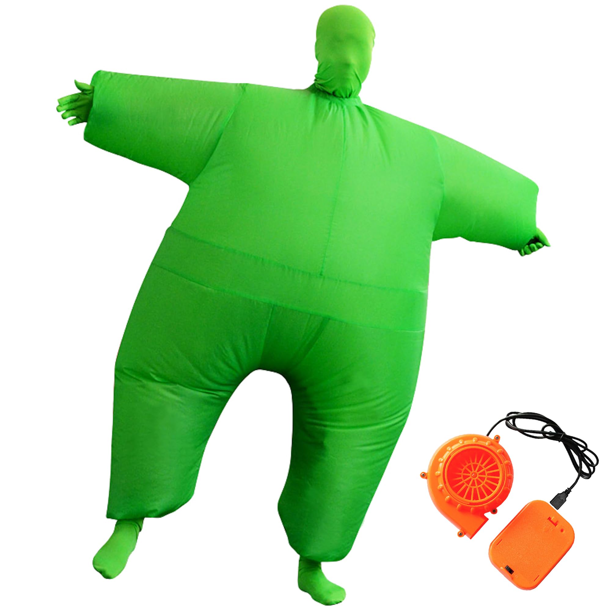 Pohotobooth Props Ltd Adult Inflatable Fat Chub Mega Suit - Blow Up Second Skin Costume Fancy Dress Outfit in Different Vibrant Colours (Green)