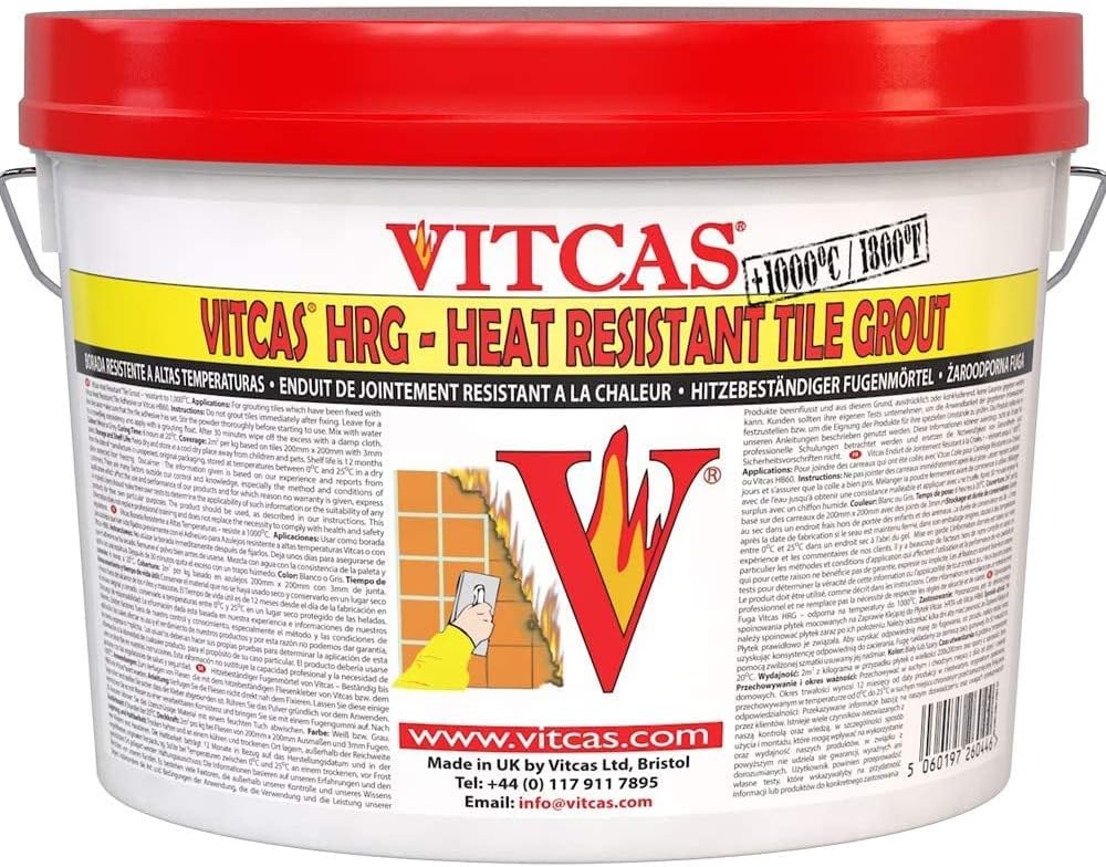 Vitcas 2.5kg Heat Resistant Grey Grout High Temperature up to 1000C