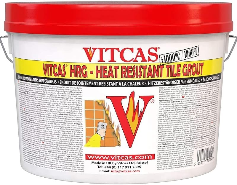 Vitcas 2.5kg Heat Resistant Grey Grout High Temperature up to 1000C