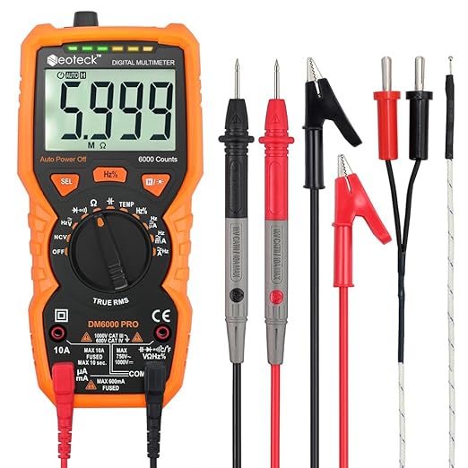title=Neoteck PM18C Multimetro Digitale 6000 Conti Auto Range True RMS/ Misuratore per