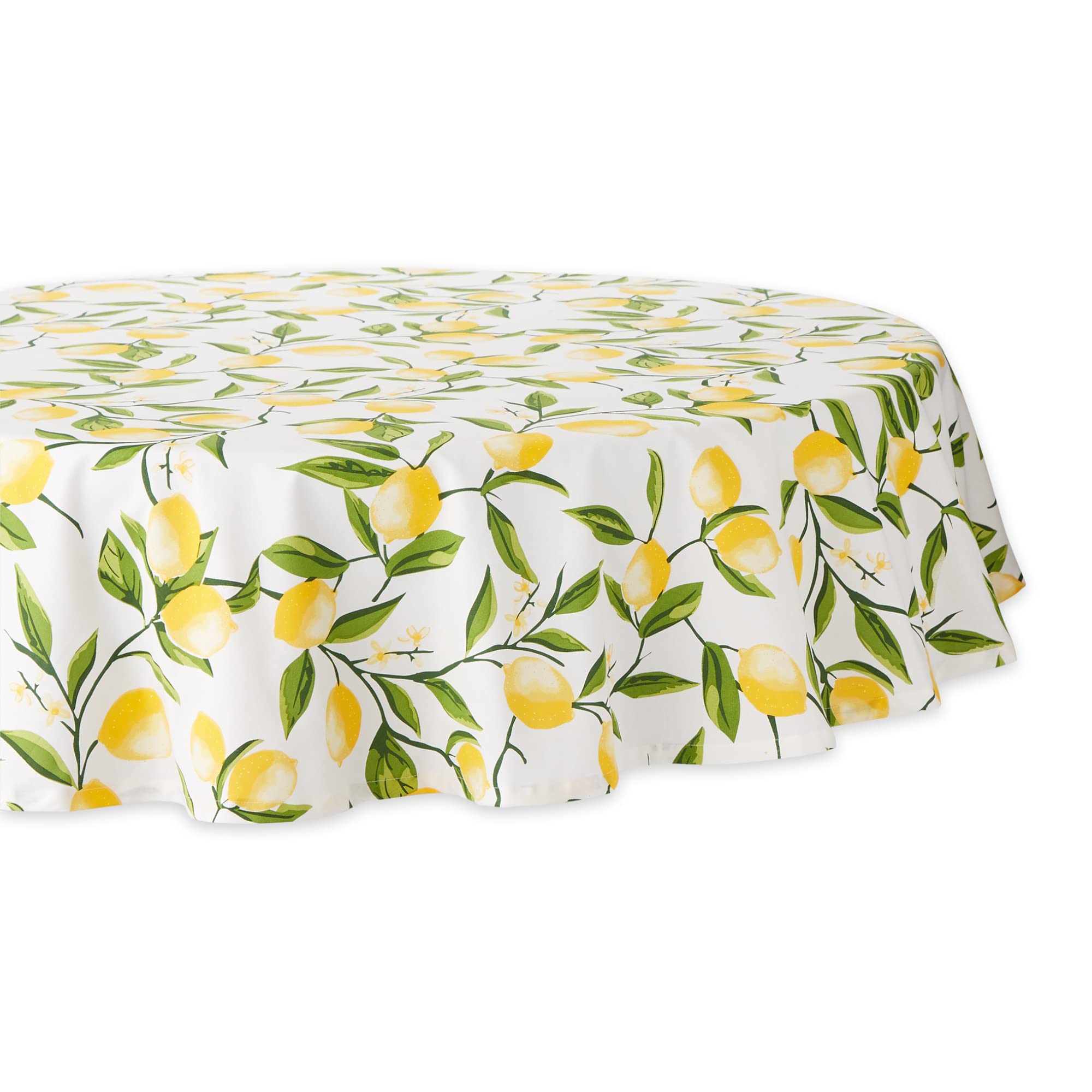 DII Thanksgiving, Catering Events, Dinner Parties, Special Occasions or Everyday Use, Cotton, Lemon Bliss, Tablecloth, 70" Round — image 1