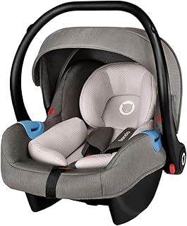 Lionelo Greet Carrier Kindersitz Auto Kindersitz Autokindersitz Gruppe 0 ab Geburt bis 13 kg leichte Konstruktion Faltdach Universaladapter ECE R44 04 TÜV Grau