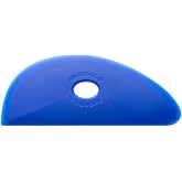 Mudtools Shape 3 Polymer Rib, Blue Firm - 5-Inch Wide Pottery Tool | Gives a good sweep across the clay for throwing larger forms; handbuilding and sculpting; made in the USA; color code B3