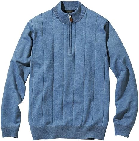 Amazon Co Jp Nissen ニッセン トップス メンズカジュアル 洗濯機で洗える薄手ハーフジップセーター 服 ファッション小物