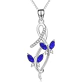 AOBOCO Anniversary Jewelry Gifts for Her, 925 Sterling Silver Infinity Butterfly Pendant Necklace with Birthstone Crystal from Austria, Birthday Christmas Jewelry for Women 18 Inches (Gift Box)