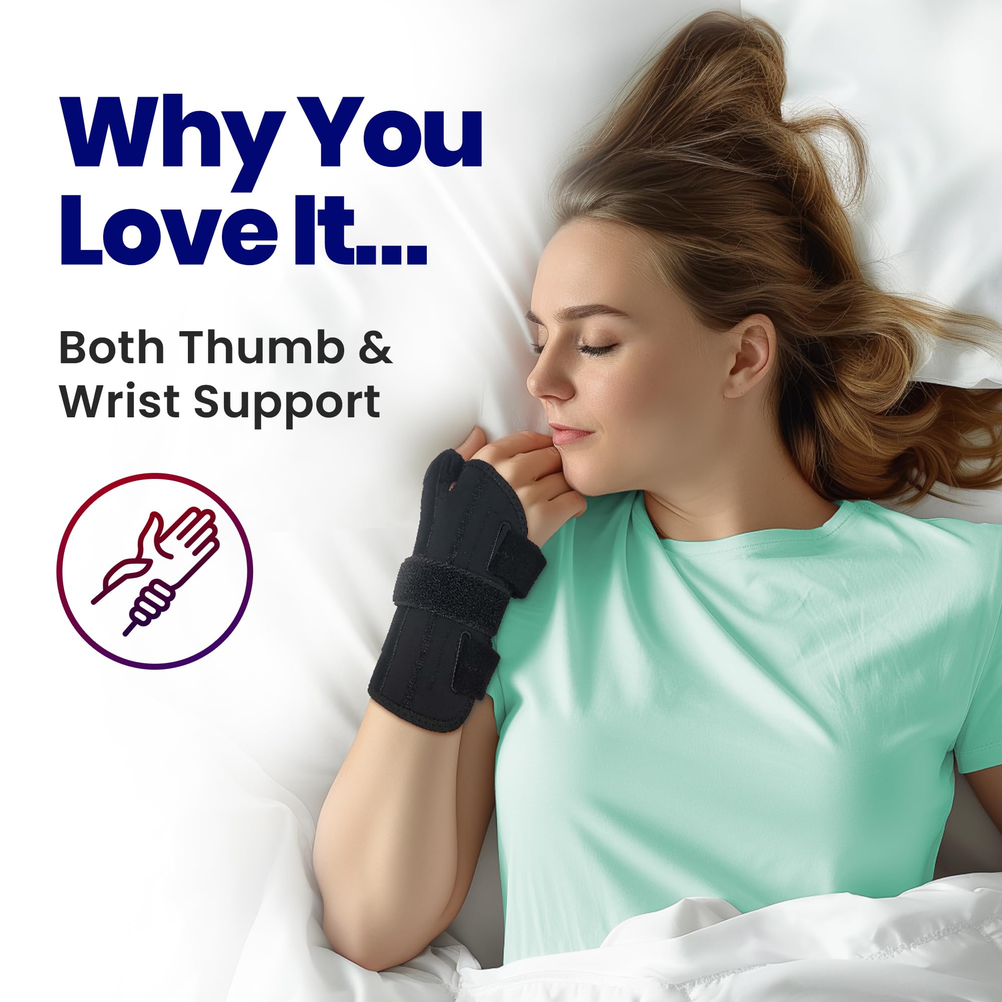Thumb Splint & Wrist Brace | Carpal Tunnel Wrist Splint with Trigger Thumb Brace Spica | Stabilizer & Support For Tendonitis Pain, Arthritis, CMC, Tenosynovitis, De Quervain Women Men SM/MED RIGHT HAND