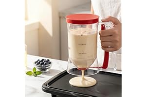 Pancake Batter Dispenser 4-Cup Batter Dispenser with Squeeze Handle & Measuring Marks Kitchen Must Have Tool for Pancakes, Cu