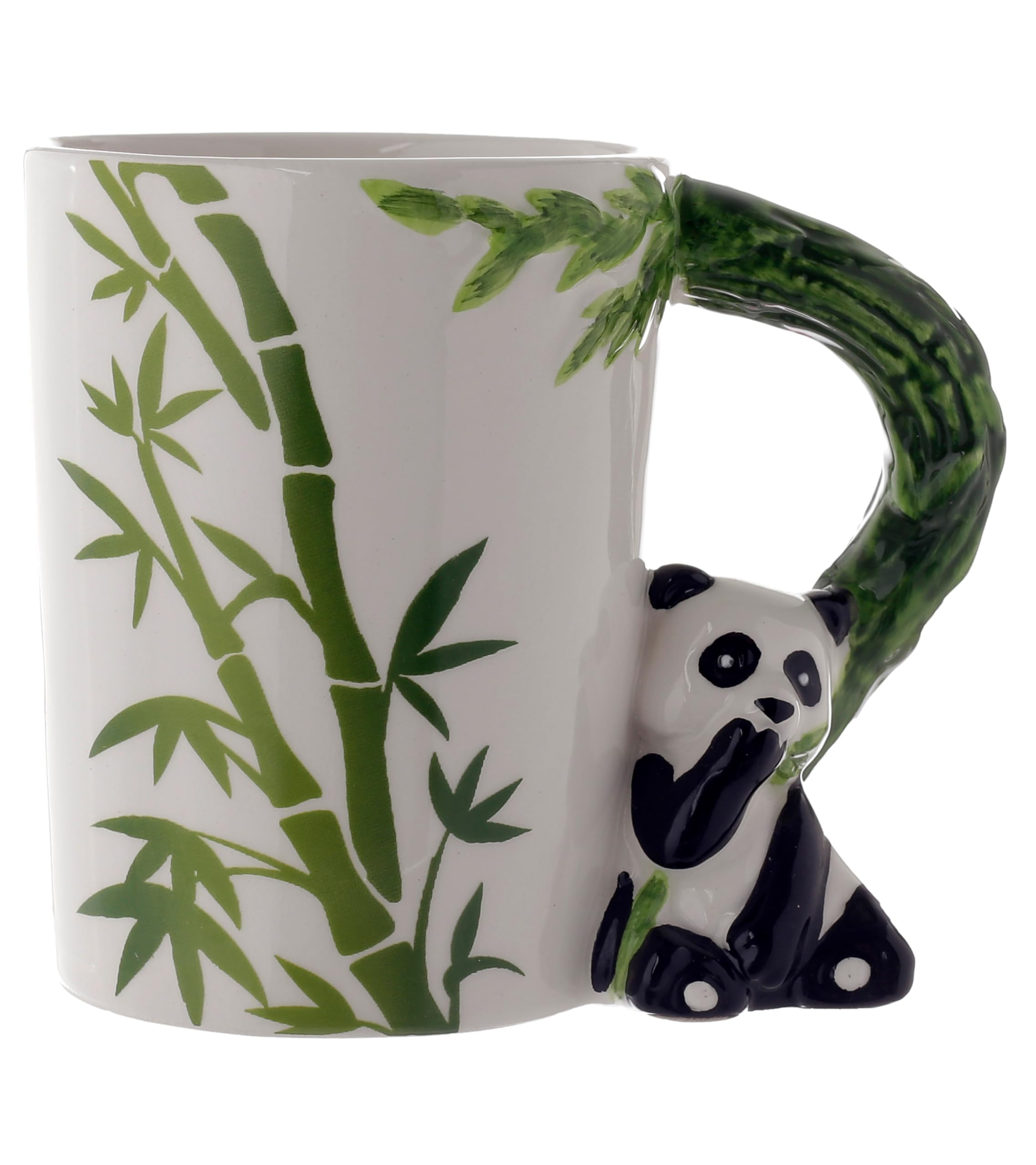 Puckator Panda with Bamboo Decal Ceramic Shaped Handle Tea Coffee Mug - Funny Home Accessories - Cute Gifts for Girlfriend Large Mugs for Men Women Hot Drinks Cups Presents Secret Santa Gift Cup Set