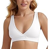 CRZ YOGA Butterluxe Maternity V Neck Nursing Bras - Wireless Sleep Breastfeeding Lounge Womens Pregnancy Bralette Comfy
