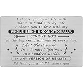 Yobent Romantic Gift For Him, Happy Birthday Card for Men, Mini Love Notes, Engraved Wallet Card Inserts, I love My Husband