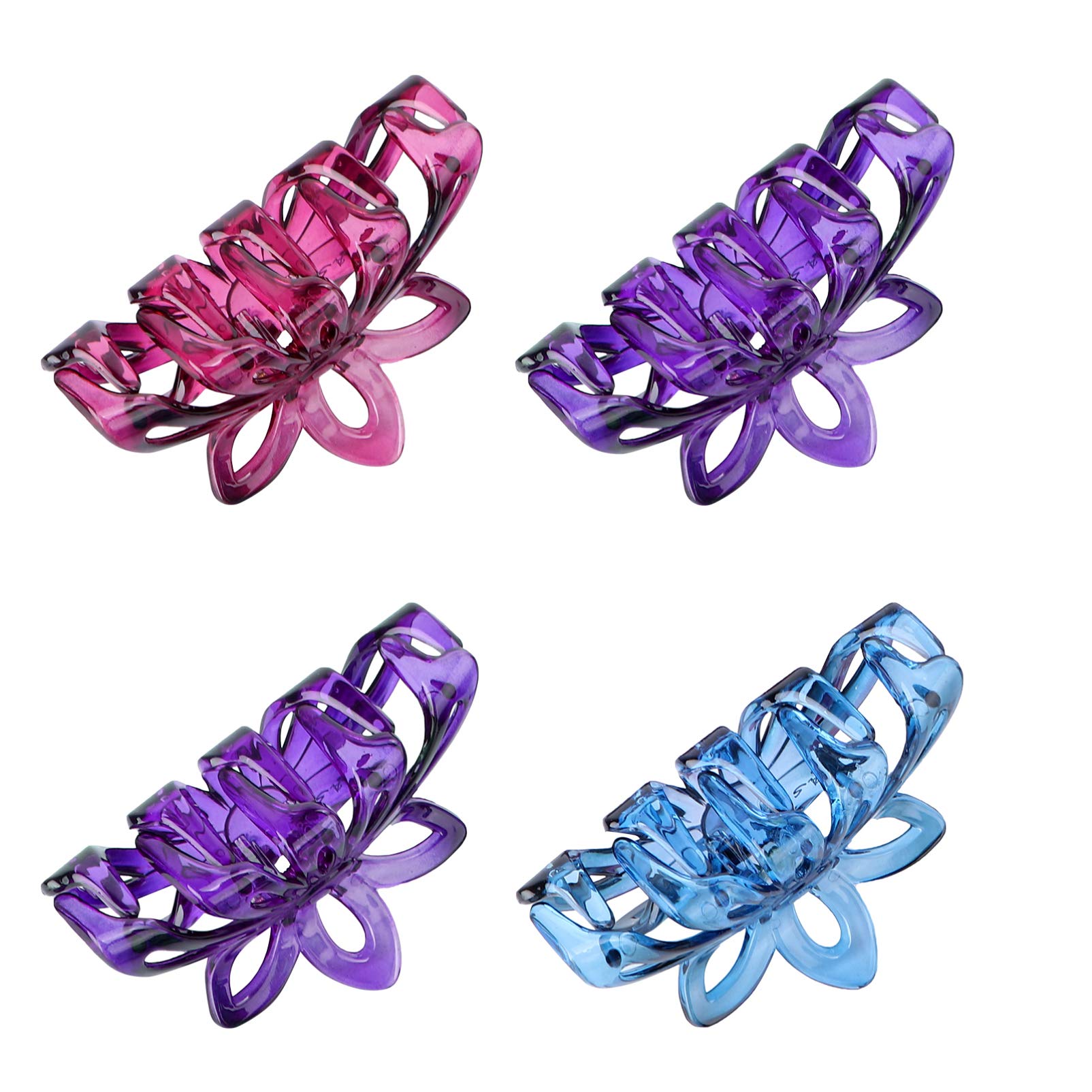 Frcolor Large Hair Claw Clips, 4pcs Thick Hair Big Claw Clips Updo Hair Accessories for Women