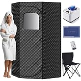 Durable and Portable pentagonal (46 x46 x67) Home Sauna Tent, Equipped with a Quick Heating steam Room, Remote Control, Folding Chairs, and Floor mats, Suitable for Indoor and Outdoor Relaxation