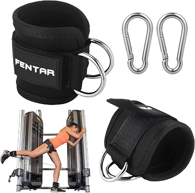 Fentar Adjustable Ankle Straps for Cable Machine with Double D-Ring