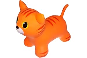 GERARDO'S Toys GT69422, My First Jumpy Animal Space Hopper for Kids Age 1 Year, Bouncy Hopper Ride on Animal Orange Cat with Pump Included, Inflatable Bouncer for Toddlers Indoors and Outdoor