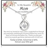 EPIRORA Gifts for Mom- Cubic Zirconia Love Knot Pendant Necklace for Mom/ Mother in Law/ Boyfriend's Mom/ Mother of the Bride/ Mother of the Groom, Dainty Jewelry Gifts for Wedding Birthday Christmas, 18"