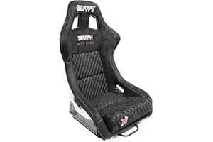 1Pair BULL BOOST PERFORMANCE Adjustable Diamond Luxury Racing Lowered Ultra Max Bucket Seat w/Sliders (Large)