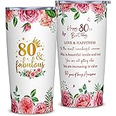 Cwutoba 80th Birthday Gifts for Women, Birthday Gifts for 80 Year Old Woman, 80 Bday 20oz Tumbler with Lid And Straw, 1946 Birthday Gift for Women, 80 Years Old Gift for Woman