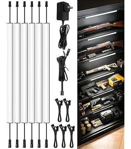 TORCHSTAR LED Safe Lighting Kit Bundle: 1-Pack (6) 12 Inch Motion Sensor Linkable Lighting Bars, 5000K Daylight, 2-Pack 39 Inches Interconnect Cable, Under Cabinet Gun Safe Locker Closet Showcase - View #10