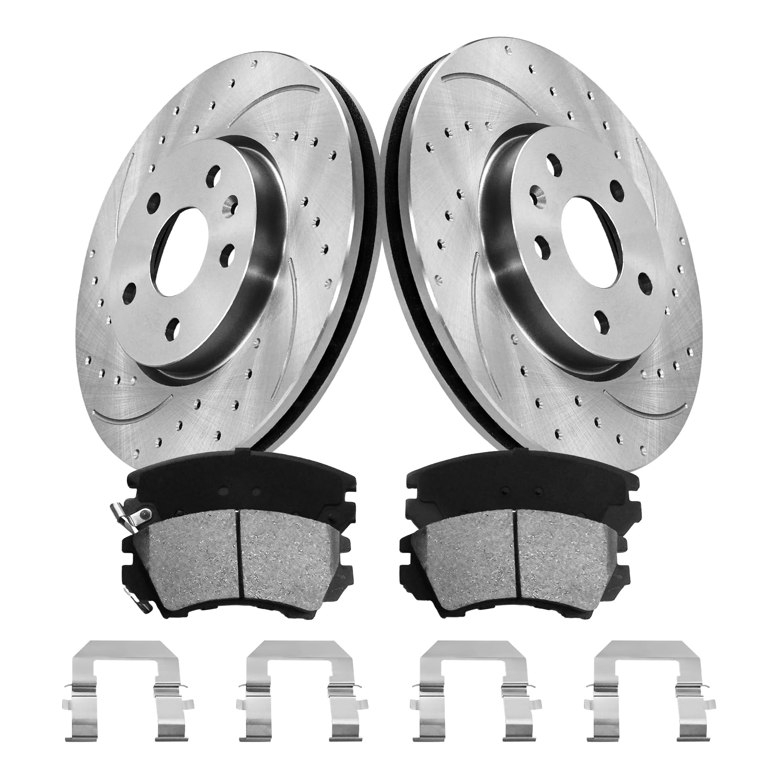 Photo 1 of Anpulsero Brake Pads And Rotors Kit Front Compatible with 2010-2015 Chevrolet Camaro, 2016 Buick LaCrosse, Automotive Replacement Brake Kits 55174 D1404-8512 Drilled And Slotted Rotors 321mm(12.6in)